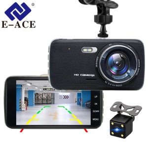 E-ACE Car DVR Camera Dashcam Dual Lens With LDWS