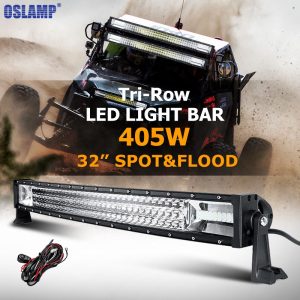 Oslamp 405W 32inch Curved LED Light Bar Tri-row