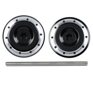 Black Anodized Radial Rear Axle Plugs For BMW K1200RS K1300R R Nine