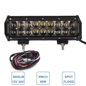 90W Offroad LED Light Bar 9'' 12V 24V Car Auto Pickup
