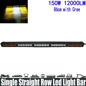150W 32" White Amber Yellow Single Row Led Light Bar