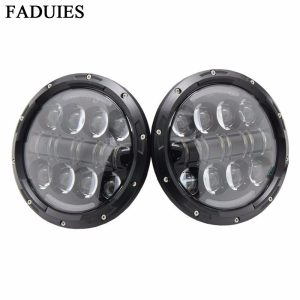Round LED Headlight With DRL High Low Beam For JEEP Wrangler