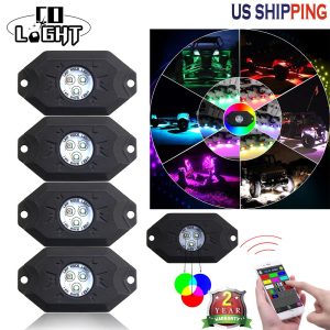 CO LIGHT 4 Pods RGB Running Lights with Bluetooth Controller Remote Multicolor