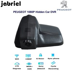 Jabriel Auto HD 1080P wifi dash cam hidden car dvr dual lens rearview camera video recorder for 2015 2016 2017 2018 PEUGEOT 408