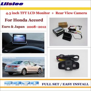 Liislee For Honda For Accord Euro & Japan 2008~2012 Back UP Reverse Camera + 4.3" LCD Monitor = 2 in 1 Rearview Parking System