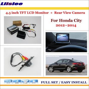 Liislee For Honda City 2012~2014 In Car 4.3" Color LCD Monitor + Car Rear Back Up Camera = 2 in 1 Park Parking System