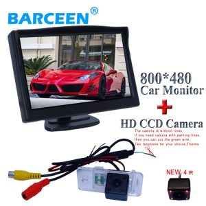 5" car parking monitor for universal car with 4 ir auto wire car rearview camera for AUDI A6L 2009~2011 /A4 /A3/ Q7 /S5