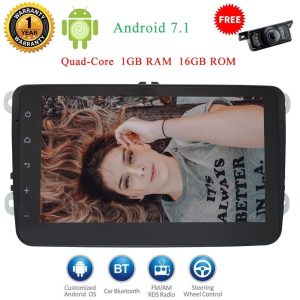 Free Camera+Android 7.1 Nougat 8'' Quad Core 2 Din in dash Car Stereo PC Head unit GPS Navigaiton Radio special for Volkswagen