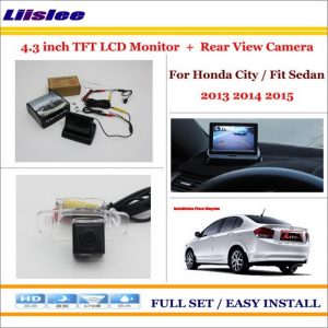 Liislee For Honda City / Fit Sedan 2013 2014 2015 Car Rear Camera + 4.3" LCD Screen Monitor = 2 in 1 Parking Assistance System