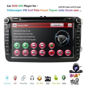2din 8inch car dvd GPS for VW Polo Jetta Tiguan passat b6 cc fabia mirror link USB Radio BT in dash SWC GAME MAP Car Camera DAB+