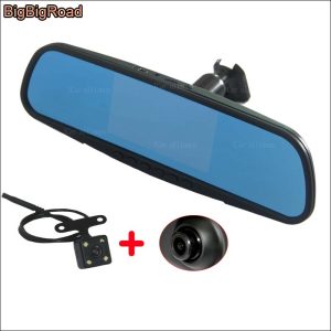 BigBigRoad Car Mirror DVR Driving Video Recorder Dash Cam night vision Parking Monitor keep car original style For ford edge