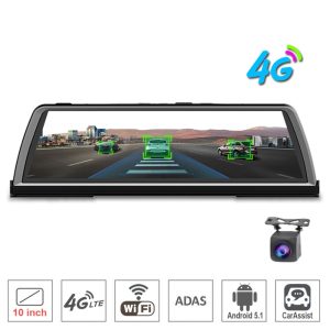 zuczug 10" Touch IPS dashboard 4G Car DVR dash Camera recorder Android rear view Mirror GPS Bluetooth WIFI ADAS Remote monitor
