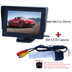 Universal 4.3" lcd car parking monitor +wire car rearview camera 4 ir suitable for Volkswagen PASSAT B5/Jetta/Touran/Caddy