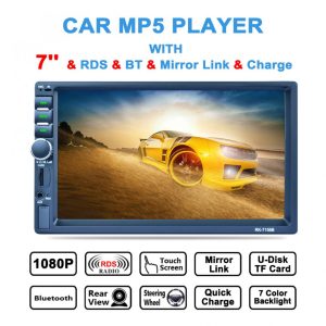 7'' 2 DIN Bluetooth In Dash HD Touch Screen Car Video Stereo Player AM / FM / RDS Radio Support Mirror Link / Aux In / Camera