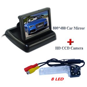 High night vision car parking camera shock-proof bring 8 led+4.3"car screen display for Volkswagen PASSAT B5/Jetta/Touran/Caddy