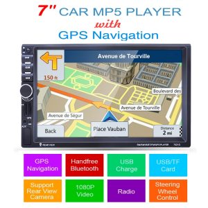2 din car mp5 player GPS USB universal car radio audio auto car parking sensor stereo in dash Bluetooth Free map+Camera For VW