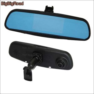 BigBigRoad For honda fit / Toyota 86 / For Subaru BRZ Dual Lens Car Mirror Camera DVR Blue Screen Video Recorder Dash Cam