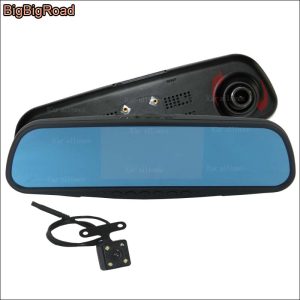 BigBigRoad Car Mirror DVR For chevrolet sail lova Video Recorder Dash Cam 5 inch Parking Monitor with Special Bracket