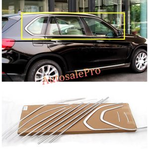 BMW X5 F15 Window Frame Sill Top+Bottom Moulding Trims Bright