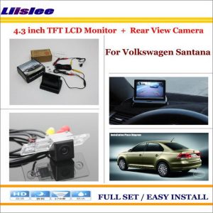 Liislee For VW Volkswagen Santana 1996~2005 Back UP Reverse Camera + 4.3" Color LCD Monitor = 2 in 1 Rearview Parking System