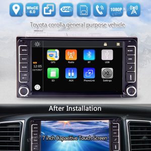 Free Camera 2 Din In Dash Car Radio 5 points Multi-Touchscreen GPS Navigation Car MP5 Player Headunits For Toyota Corolla