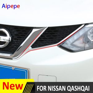 QASHQAI 2014-2016 CHROME FRONT MESH GRILLE LAMP COVER TRIM