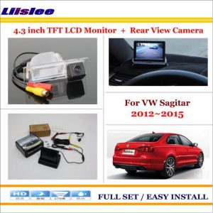 Liislee For Volkswagen Sagitar () 2012~2015 In Car 4.3" Color LCD Monitor + Car Rear Camera = 2 in 1 Park Parking System