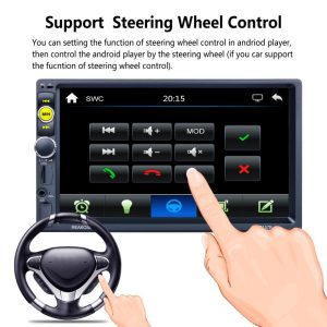 7'' 2 DIN Bluetooth In Dash HD LCD Touch Screen Car Video Stereo Radio Player Support Mirror Link / Aux In with Rear View Camera
