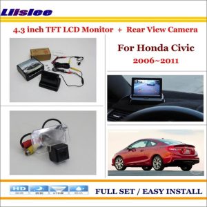 Liislee For Honda Civic 2006-2011 Car Rearview Camera + 4.3" LCD Screen Monitor = 2 in 1 Parking Assistance System