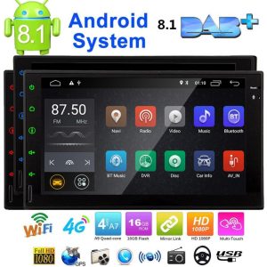 7 inch Android 8.1 Car Stereo 2 Din in Dash GPS Navigation Radio Bluetooth Head Unit Support Phone Mirroring CAM-IN OBD2 4G/3G