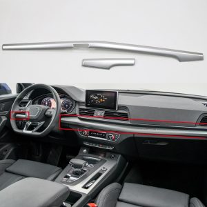 Left Hand Drive! For Audi Q5 2018 ABS Plastic Interior Dashboard Center Console Decoration Strips Cover Trim 2pcs Car Styling