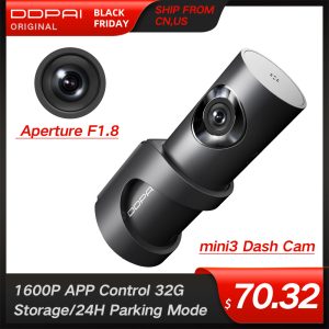 DDPai Mini3 1600P Full HD Dash Cam WiFi 32G Car DVR with WDR G-sensor 24H Park Loop Recording Drive Recorder