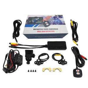 New Motorcycle Dvr Dash Cam Full Hd 1080P+720P Front Rear View Waterproof Motorcycle Camera Black Recorder Box