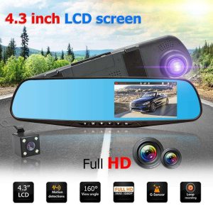 4.3 inch TFT Dual Len HD Car SUV DVR Video Dash Camera 1080P Waterproof G-Sensor Video Tachograph Cam Driving Recorder
