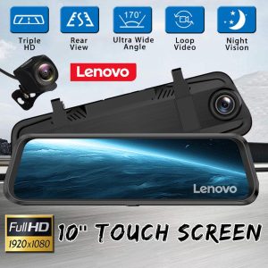 Lenovo Streaming Media Car DVR Rear View Mirror Dash Cam 10'' HD IPS Touch Screen