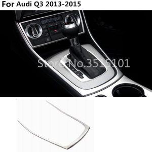 car cover stick ABS Plastic Interior front Shift Stand Stall Paddles cup lamp trim frame 1pcs For Audi Q3 2013 2014 2015