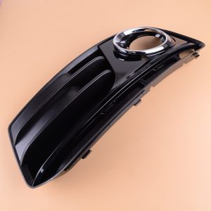 CITALL Plastic Front Left Bumper Lower Grille Fog Light Cover Trim with Chrome Ring Trim fit for Audi Q5 2013 2014
