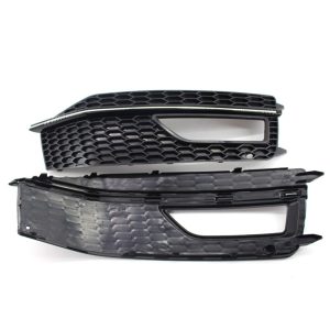 1PAIR L & R Front Bumper Lower Fog Light Lamp Grille Cover Replacements Plastics For Audi A4 B8 S4 S-line A4L B9 S-Line13-16