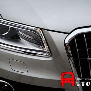 For Audi Q5 2008 2009 2010 2011 2012 2013 2014 2015 ABS Chrome Plastic Front Headlight & Rear TailLight Cover Trim 4pcs Glossy