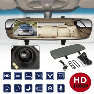2.4'' 720P HD Rearview Smart Mirror Camera Monitor Dashboard Cam DVR Recorder