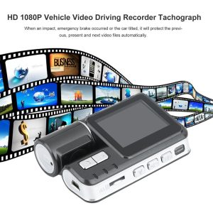 Dual Lens Car DVR Camera I1000 Full HD 1080P 2.0"TFT Dash Cam IR LED Light Night Vision H.264 Rotatable Lens Video Recorder