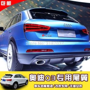 For Audi Q3 Spoiler Audi Q3 ABS Plastic Unpainted Color Rear Roof Spoiler Wing Trunk Lip Boot Cover Car Styling With Color