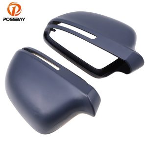 POSSBAY Car Door Side Wing Mirror Grey Cover Rear View Cap Accessories for Audi A4/S4/Avant/quattro 2008-2013 Auto Replacement