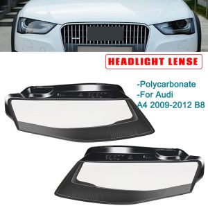 1Pair Car Left Side/Right Side Front Kit Cover Len Headlight Head Light Lamp Lamp Shell Car Styling For Audi A4 09-12 B8 8K094