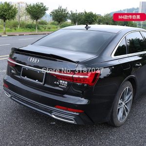 For Audi new A6 Spoiler 2019+ Exterior ABS Plastic Gloss Black Color Rear Roof Spoiler Wing Trunk Lip Boot Cover Car Styling