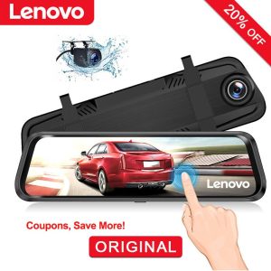 Original Lenovo 10" Dash Cam Rearview Mirror Camera Streaming Media Full-Screen Touching Dual Lens Night Vision Dashcam Car DVRs