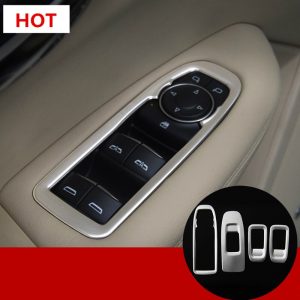 For Cadillac XT5 Stainless Inner Door Armrest Window Switch Cover Trim 2016 2017 4pcs