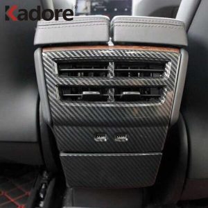For Tesla Model X 2016-2018 2019 Carbon Fiber Armrest Rear Air Conditonnal Vent Cover Trim AC Outlet Panel Interior Accessories