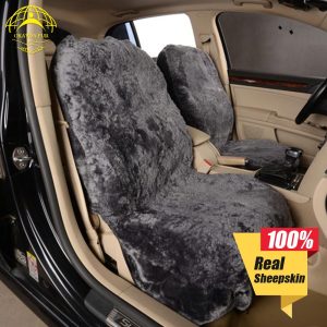 OKAYDA seat cover car fur real sheepskin soft warm 1pc universal accessories interior cushion sheepskin bucket Free shipping