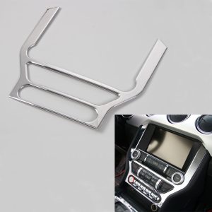 BBQ@FUKA 1Pc Car ABS Console Dashboard Panel Frame GPS Navigation Cover Trim Sticker Fit For Ford Mustang 2015+ Car accessories